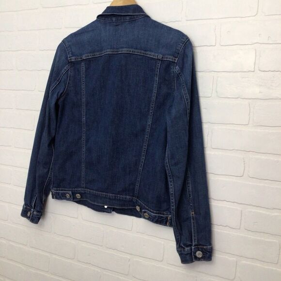 𝅺gap trucker style jeans jacket stretchy cotton blend blue denim small - Picture 4 of 13